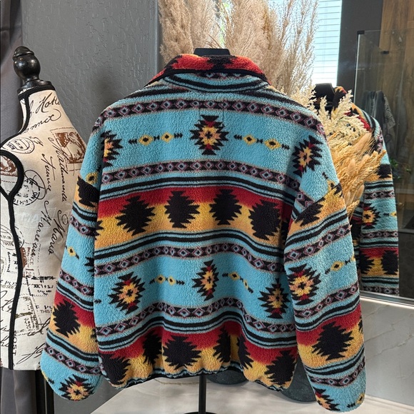 Angel Kiss Multicolor Aztec Fleece Jacket - Picture 5 of 10